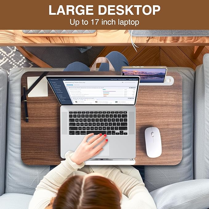 wishacc Lap Desk 24 inches Extra Large - Versatile and Comfortable for Work and Leisure