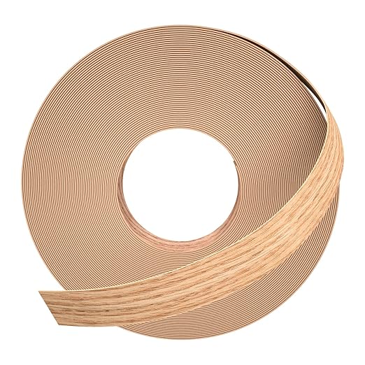GSCIT Club Red Oak Edge Banding, 1/2 inch x 250ft roll of Veneer Plywood Edge Banding Preglued Flexible, Wood Tape Banding for Cabinet Repair