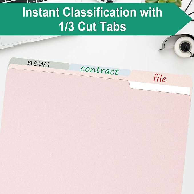 Colored Two Tone File Folders,18 Pack Manilla Folders 8.5 x 11,Office Organization Home School Folders for Documents Files Paper(7611U)