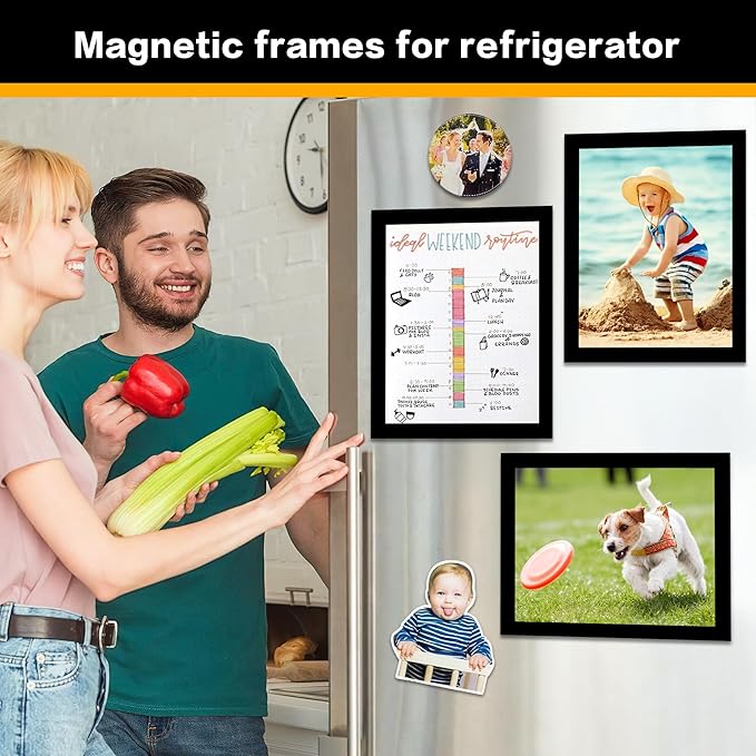 20-Pack Magnetic Sign Holders 8.5 x 11 - Magnetic Frames for Fridge & Metal Surfaces - File/Document/Paper Holders, Picture & Poster Display Frames for Home, Office, Store