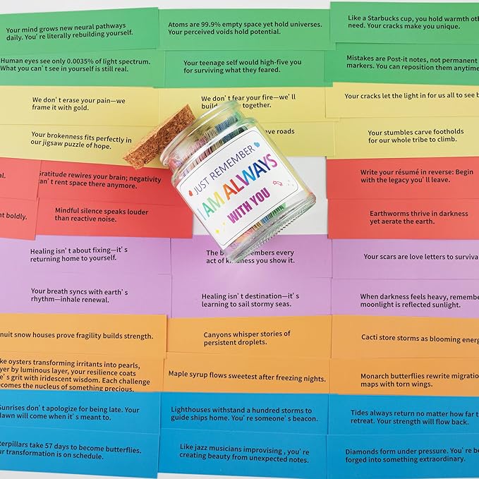 I Am Always With You Jar with 90 Motivational Cards Comfort Gifts for Women Friends, Sympathy Get Well Soon Encouragement Cancer Survivor Recovery Gifts for Women Men