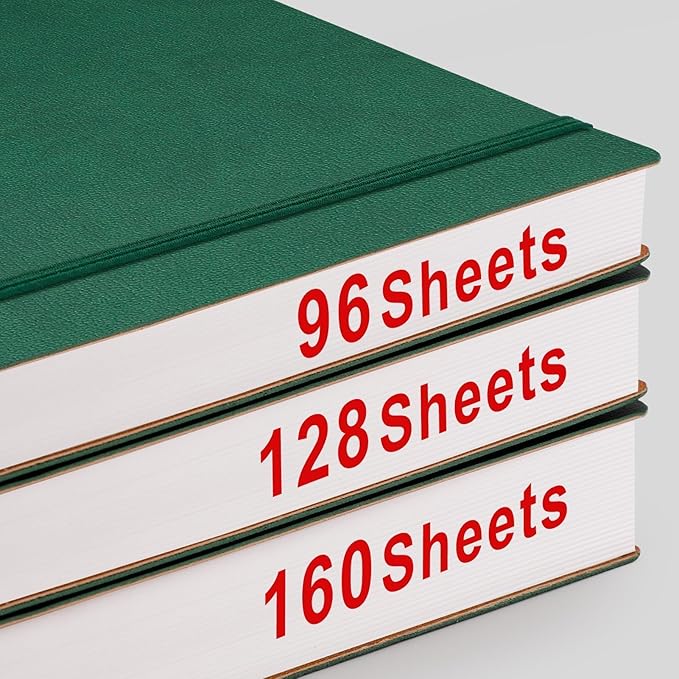 AHGXG Bullet Dotted Journal - Large A4 Notebook Dotted, 8.5''×11'', 320 Pages Dot Grid Notebook, 100gsm Thick Paper, Leather Softcover, with Journal Stencils, Inner Pocket - Green