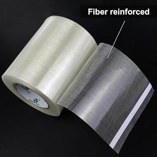 BOMEI PACK Wide Strapping Tape 6Inch, Heavy Duty Reinforced Packing Tape, Fiberglass Filament Tape 60yds 5.5Mil
