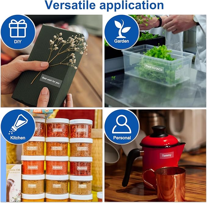 Labelife 18mm Label Tape White on Clear 3/4" Replace for Brother P Touch TZe TZ Tape 18mm 0.7 Laminated Clear TZe-145 TZe145 TZ145 Compatible with Ptouch PTD600 PTD400AD PT1880 Label Maker, 4-Pack