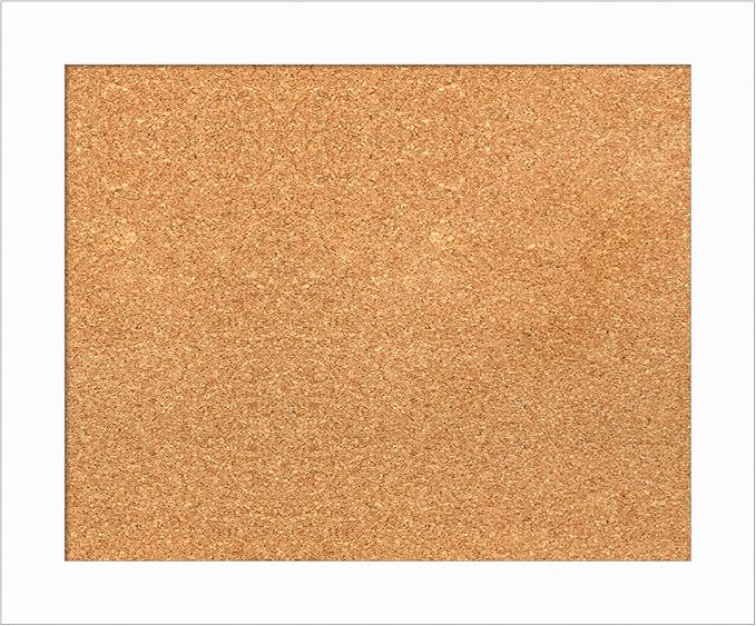 Amanti Art Natural Cork Board for Wall, 19x23 Vision Board with White Frame, Small Corkboard Office Decor for Home Organization, Casual Corkboard Pinboard to Display Items for Home Organization in