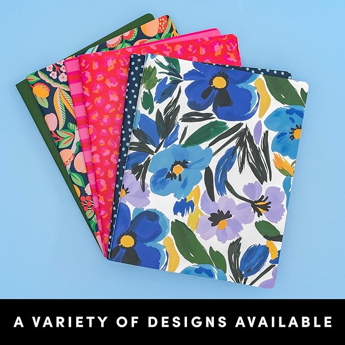 PAPERAGE Soft Cover Lined Journal Notebook, 2 Pack, (Cherry Blossom), 100 Pages, Large 7.5 inches x 9.5 inches, College Ruled, Ideal for Note Taking & Travel Journal