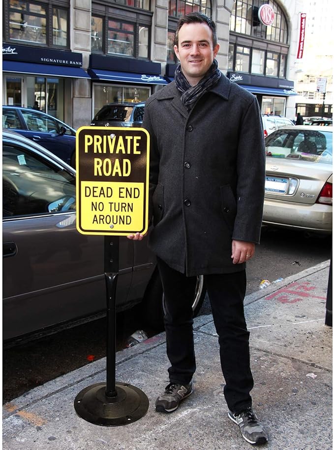 Cast Iron Sign Base By SmartSign | 17” Od Stand With 4’ Post And Sign Bolts & Nuts