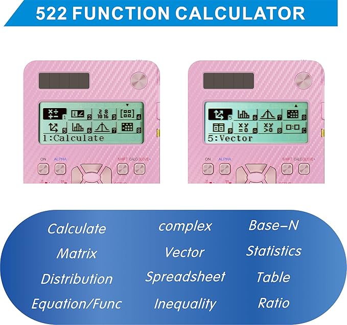 Scientific Calculators for College Students, IPepul Pink Desktop Math Solar Calculator with Notepad,991EX Type-C Rechargeable 552 Functions, School Supplies for Middle High School and Students(Pink)
