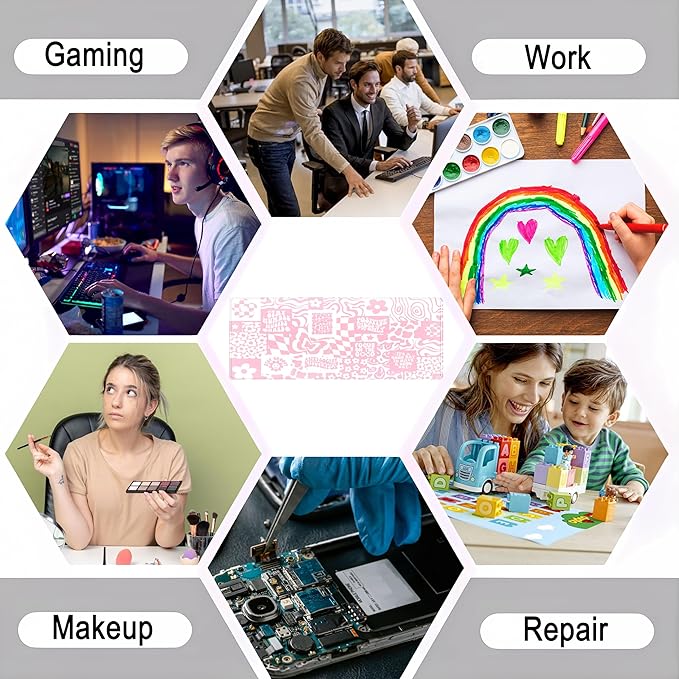 Pink Boho Desk Pad XL Large Gaming Mouse Pad Retro Hippie Boho Desk Mat with Stitched Edges, Non-Slip Rubber Base Mousepad Computer Laptop Keyboard Mouse Mat Desktop Protector Pad 31.5x11.8 in