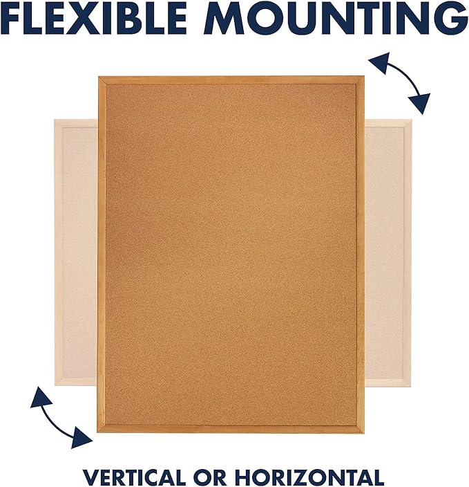 Quartet Cork Board, Bulletin Board, 5' x 3' Corkboard, Oak Finish Frame (305)