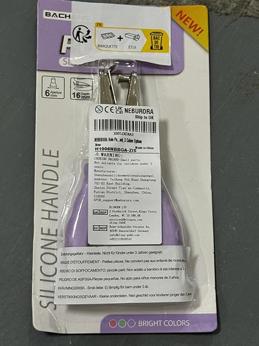 NEBURORA Hole Punch, Purple Single Hole Puncher Metal with Soft-Handled for DIY Craft Tags Clothing Ticket Scrapbook Tool, 3 Colors Options