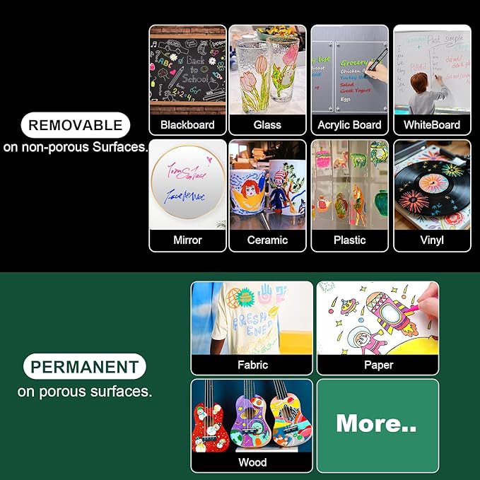 SILENART White Chalk Markers - 8 Pack - Liquid Chalk Markers for Blackboard Chalk Board Windows Glass Acrylic Calendar Board - Erasable Chalk Marker - White