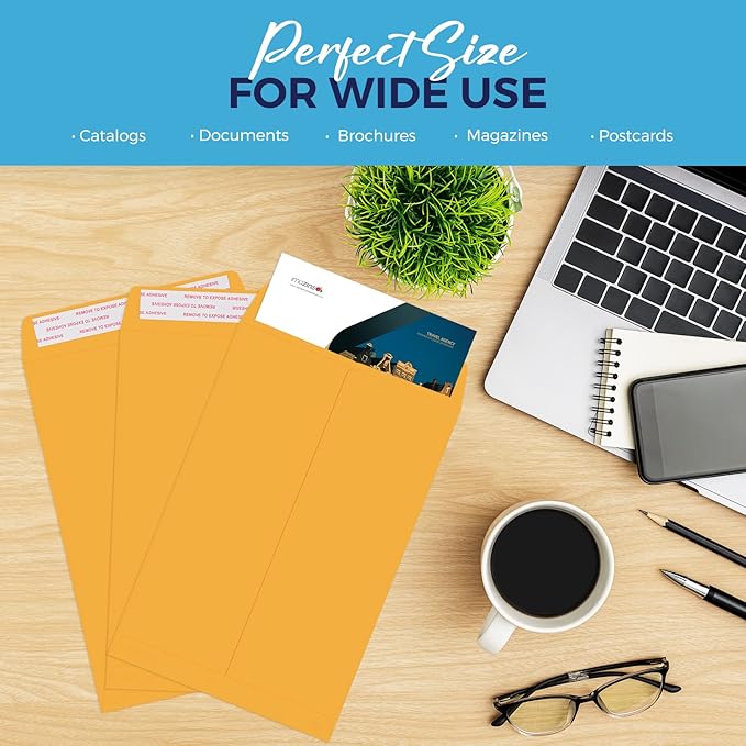 ACSTEP 2000Pack Manilla Envelopes 6 x 9 Brown Kraft Catalog Envelopes Self Seal for Mailing