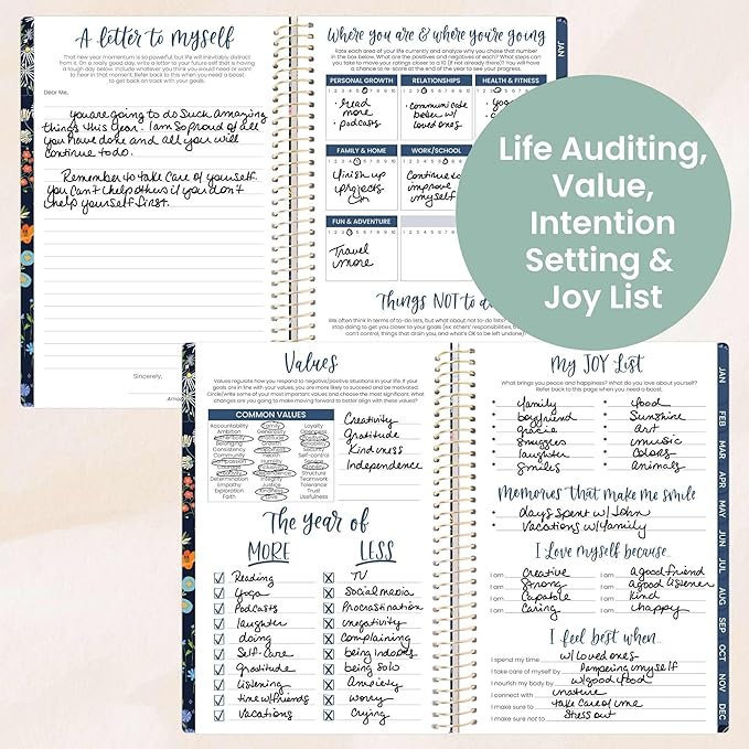 bloom daily planners 2026 Planner (January - December) Calendar Year Organizer - 5.5” x 8.25” - Weekly & Monthly Agenda Book with Stickers & Bookmark - Garden Party, Navy