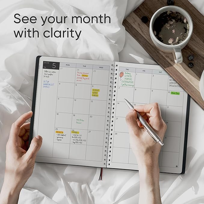 2026 Planner Weekly and Monthly – Hourly Appointment Book 2026 – Softcover, Twin-Wire Binding – Teacher Planner, Simple Design for Productivity - January 2026 to December 2026, 6.5 x 8.5