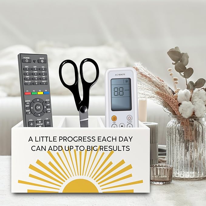 Boho Mental Health Pen Pencil Holder Organizer for Desk, Mental Health Inspirational Motivational Wooden Box Sign for Therapy Counselor Office Classroom Desk Tabletop Decorations