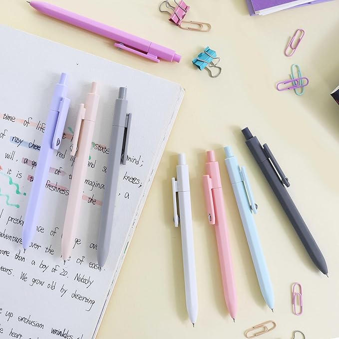 Vitoler Gel Pens, 8Pack Cute Morandi Color Pens Fidget Pens 0.5mm Smooth Writing Pens for Women/Nurse Office School Teacher Supplies
