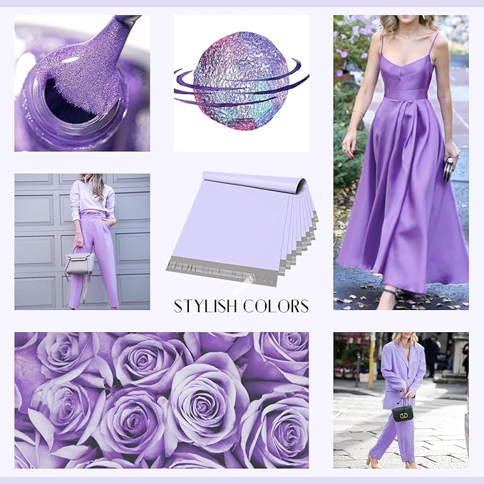 Metronic Large Poly Mailers 19x24 100 Pcs, Strong Adhensive Shipping Bags for Clothing, Waterproof Mailers Bags for Small Business, Shipping Envelopes, Tear-resistant Packing Bags in Lilac Purple