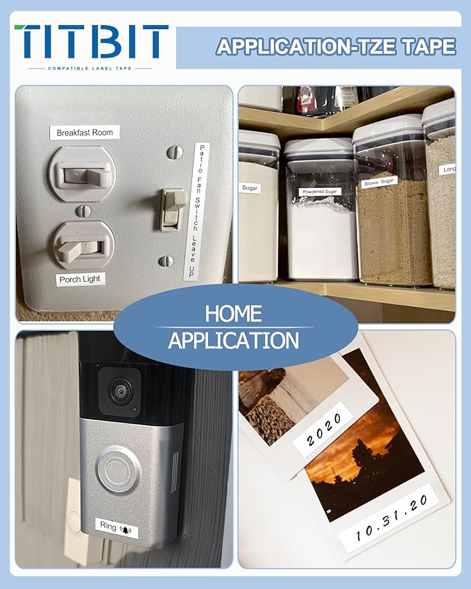 TITBIT 15Pack Compatible with Brother P Touch Refill Tape Cartridges Fit for Label Maker PT-D210 PT-H110 P Touch Cub,12mm 0.47 Laminated White TZ Tape TZe-231 TZE231,Black on White,for PTD410 PTD600