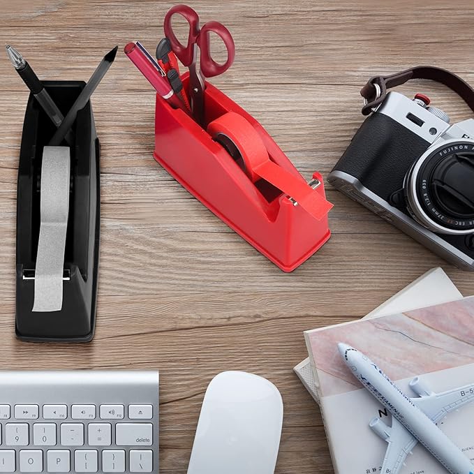 Heat Tape Dispenser, Masking Tape Dispenser, Holder Fits 1" and 3" Core, 6.8 x 2.2 x 3.4 Inch, Desktop Tape Dispenser, Heat Tape for Sublimation(Red)