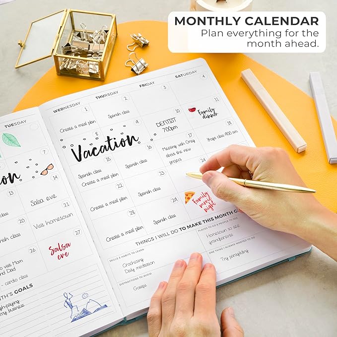 Clever Fox Planner PRO Light – Weekly & Monthly Life Planner to Increase Productivity, Time Management and Hit Your Goals, 8.5x11″ (Aquamarine)