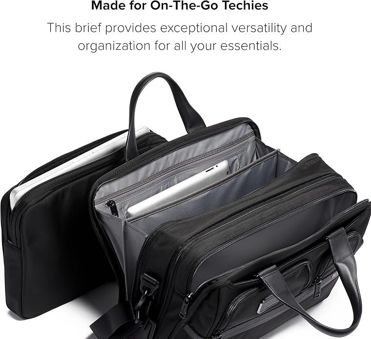 TUMI Alpha Expandable Organizer Laptop Briefcase - 15-Inch Laptop Briefcase Organizer for Men & Women - Travel Laptop Bag