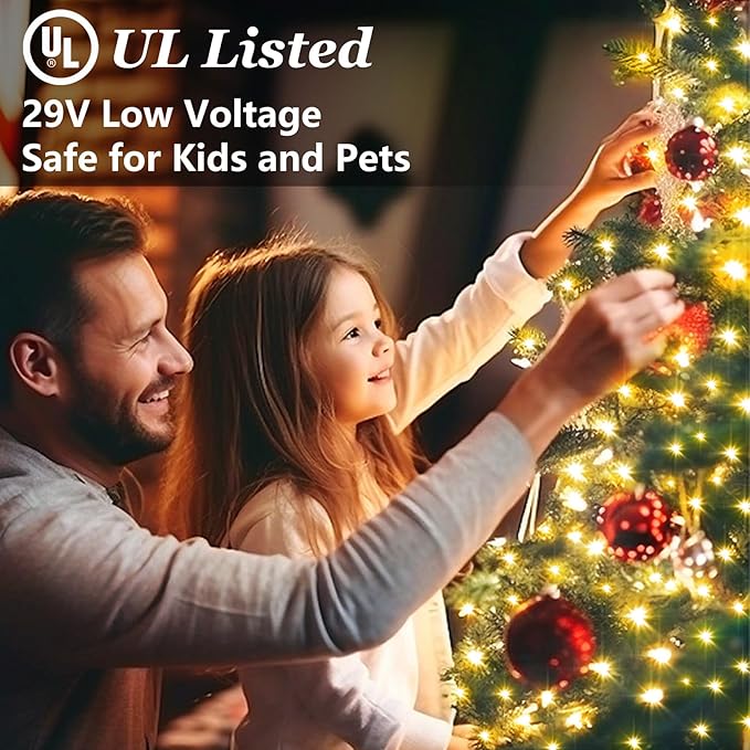 1500 LED Christmas Lights Outdoor with 12 Modes, 470FT Green Wire Christmas String Fairy Lights with Timer & Dimmable, Waterproof Twinkle Tree Lights for House Party Wedding Xmas Decor, Warm White