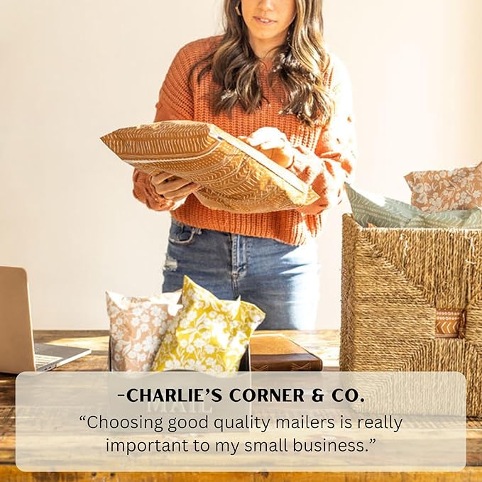 Mini Wander Poly Mailers 6x9 Inch 100 Pack Small Shipping Bags Strong Thick Mailing Envelopes | Self Sealing Adhesive | Waterproof & Tear Resistant | Small Business Packaging for Clothing - Boho Brown