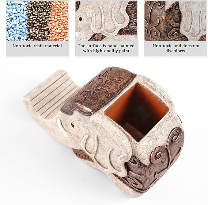 MOKANI Pen Pencil Holder with Phone Stand, Multifunctional Elephant Shaped Desk Organizer Desk Decor Elephant Gifts for Women Cute Desk Accessories Home Office Decoration Thanksgiving Christmas Gift