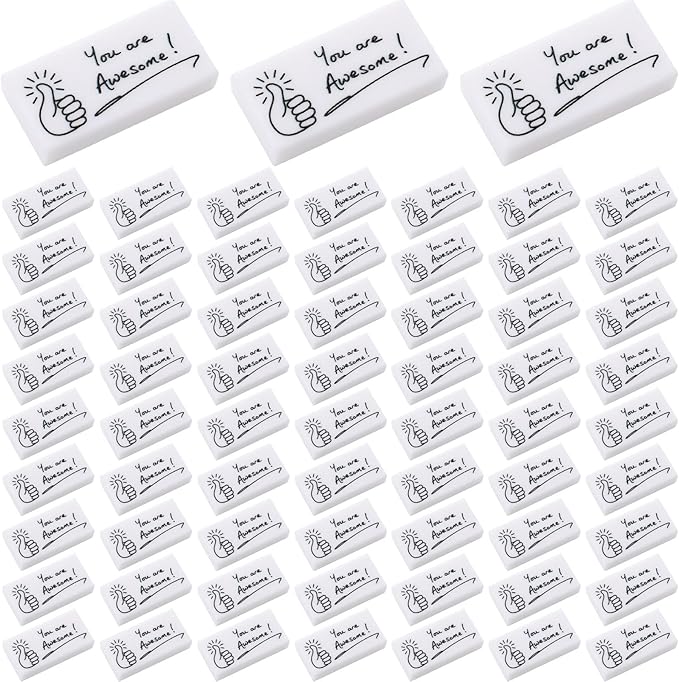 Fuutreo 200 Pcs Welcome Back to School Gifts for Students Inspirational Pencil Erasers Bulk You are Awesome White Cute Fun Erasers First Day of School Gifts Classroom Prizes from Teachers