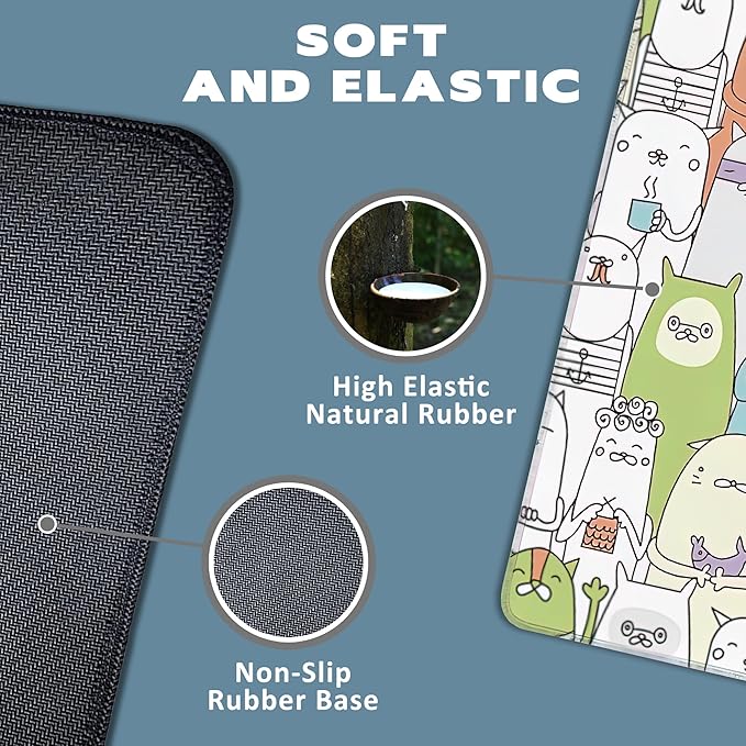 Extended Gaming Mouse Pad Colorful Cats Large Mousepad with Stitched Edges,Anti-Slip Rubber Base Keyboard Mouse Mat Desk Pad for Gaming Home Office 35.4 x 15.7 inches