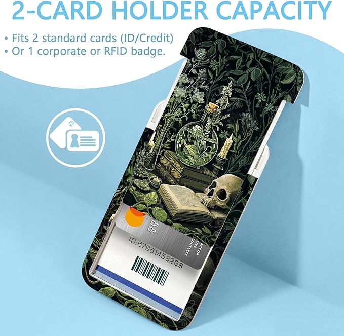 Gctriki Goth Lanyards for ID Badges, Skull Plants id Holder with Lanyard, Retractable Badge Reel Clip Keychain Name Tag Protector for Women Teacher Nurse Doctor Student Worker Office Gift Gothic Book