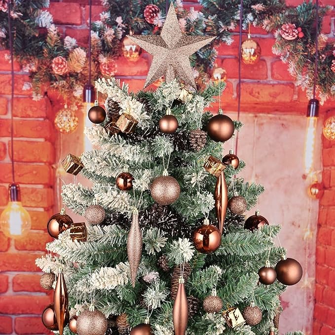 30ct Christmas Ball Ornaments, 3.15" Shatterproof Halloween Tree Decorations, Perfect Hanging Ball for Indoor/Outdoor Holiday Party Decor (Brown)