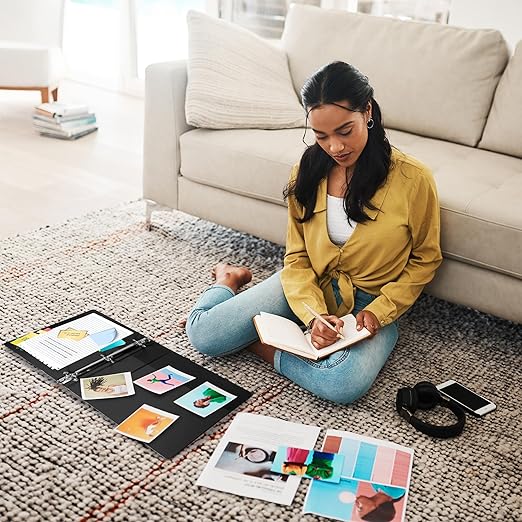 Samsill 1 Inch 3 Ring Binder, Made in USA, Economy Round Ring, Clear View Cover, 200 Sheet Capacity - for School, Home, Office - Black