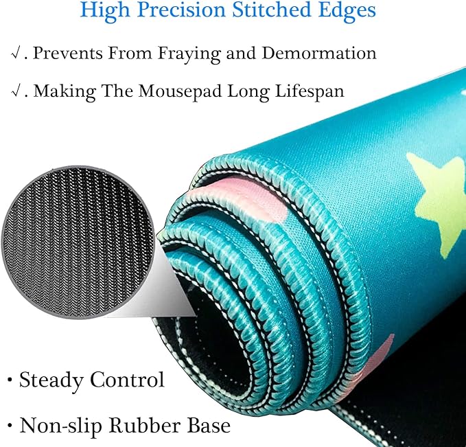 RTGGSEL 31.5x11.8 Inch Non-Slip Long Extended Large Gaming Mouse Pad with Stitched Edges XL Laptops Keyboard Mouse Mat(Starfish)