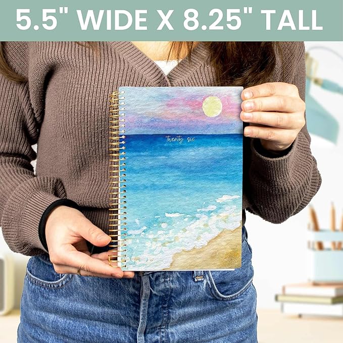 bloom daily planners 2026 Planner (January - December) Calendar Year Organizer - 5.5” x 8.25” - Weekly & Monthly Agenda Book with Stickers & Bookmark - Coastal Calm