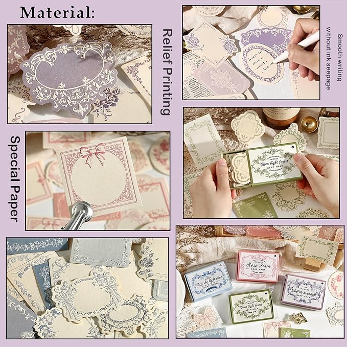 Maxleaf 120pcs Vintage Scrapbooking Letter Writing Paper for Journaling Supplies, Aesthetic Decorative Craft Material Paper for Junk Journals Planner Scrapbook