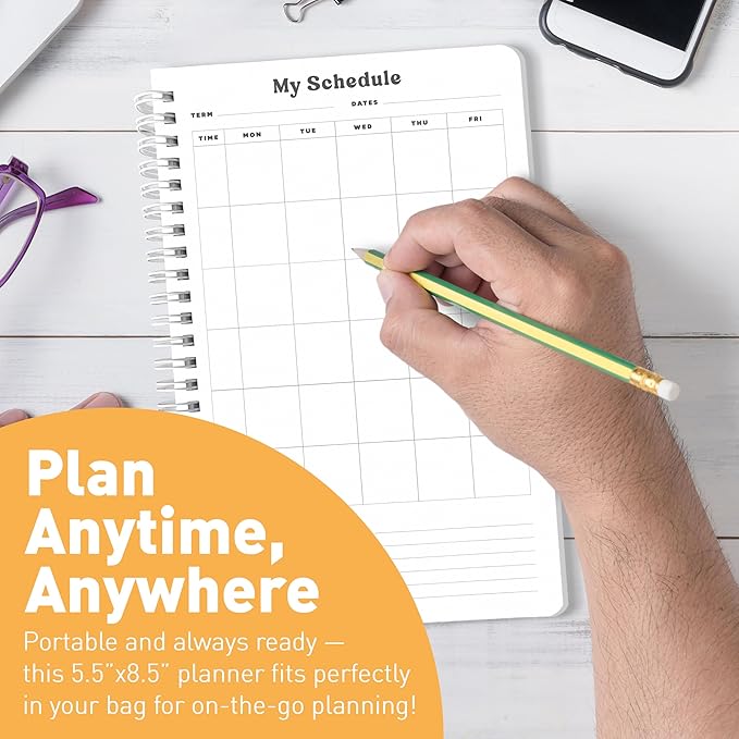 Sweetzer & Orange Academic Planner 2025-2026 – Student Planner for August 2025 to July 2026 – Weekly & Monthly Layout – Sturdy Cover & Stickers – Checkered Green Design – 5.5” x 8.5”