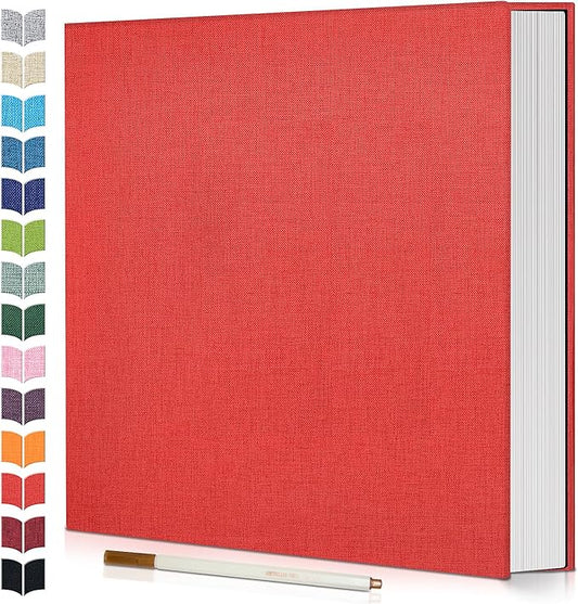 Photo Album Self Adhesive Scrapbook,120 Pages Large Photo Book for 4x6,5x7,8x10 Pictures,DIY Album for Baby Wedding Family Travel Birthday,with Metallic Pen and Scraper