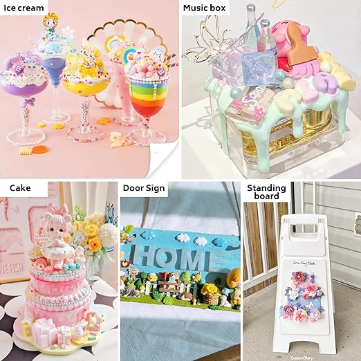 ASTRYAS Cream Glue,10Pcs 100g Decoden Fake Whipped Cream Glue DIY Phone Case Kit with Plastic Piping Tip for DIY Handmade Craft Decoration - Pony Color