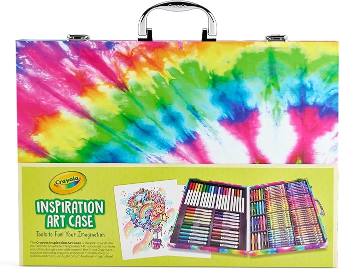 Crayola Inspiration Art Case Coloring Set - Tie-Dye (140ct), Art Supplies Set For Kids, Travel Drawing Kit, Holiday & Christmas Gift for Girls & Boys, Ages 5+ [Amazon Exclusive]
