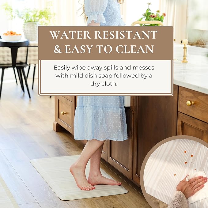 Anti Fatigue Mat by Laurel Lane Co. – Designer Anti Fatigue Mats for Kitchen Floor, Kitchen Mats for Floor, Desk Mat – Cushioned 0.75" Thick – Stain Resistant – Non-Skid Bottom – 20" x 39"