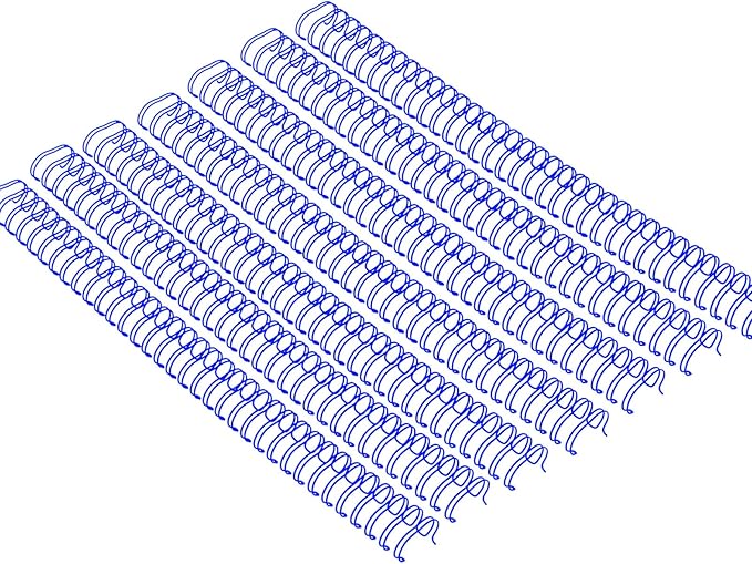 100 Pack Metal Twin Loop Binding Wire Coils, 34-Loop, 3/4" Cinch Book Binding Wire, 3:1 Pitch, YolieraArt Double Loop Bindings180 Sheet Capacity Fit for School Office Notebook Maker Blue