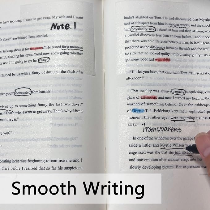 Transparent Sticky Notes, 3"x3" Clear Sticky Notes, Waterproof Translucent Sticky Note Pads for Books Annotation, See-Through Clear Translucent for Back to School, Office Supplies
