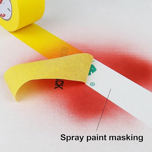 BOMEI PACK 10 Rolls Painters Tape 2 inch Wide, Painter's Tape Yellow Masking Tape 2 inch x 55 Yards for Walls Painting, Home Improvement and School Projects, Total 550 Yards