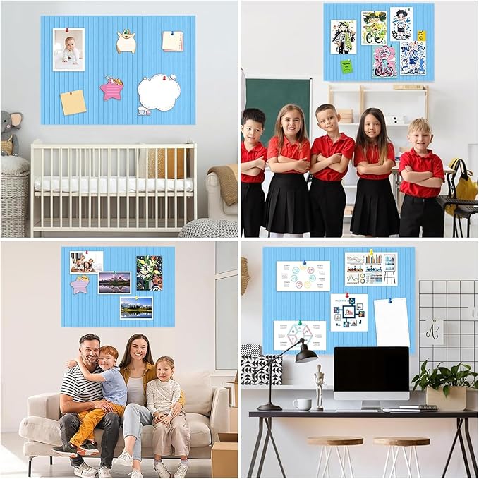 Cork Boards for Walls 48" x 36" Felt Board Alternative, 12 Pack Felt Wall Tiles Bulletin Board, Large Cork Board for Office Pin Board Tack Board Cork Boards