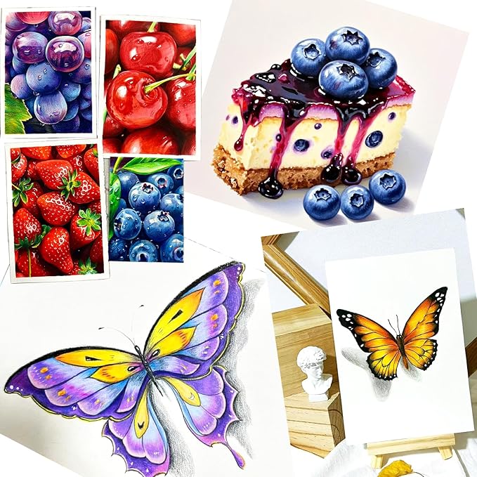 Heshengping 72 Color Artist Colored Pencils Set for Adult Coloring Books, Soft Core, Professional Numbered Art Supplies Drawing kit for Coloring Sketching Blending Crafting, Gift for Beginners Teens