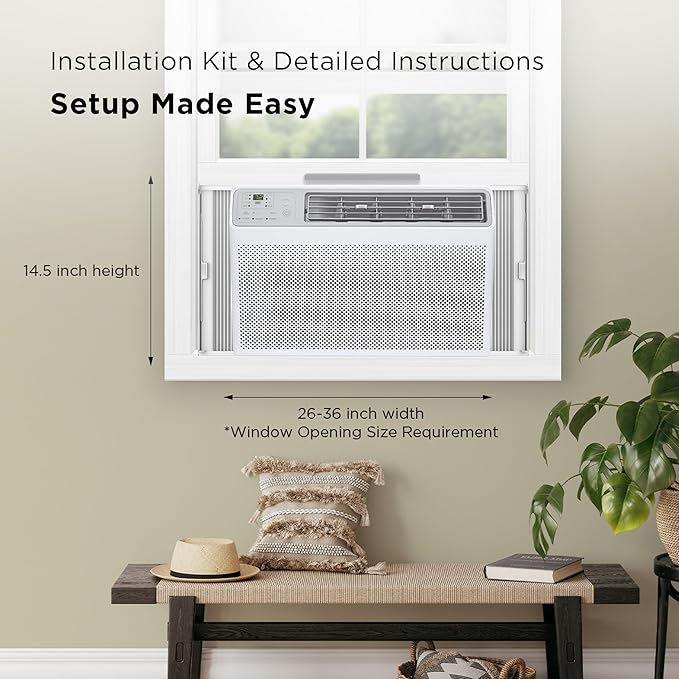 TCL H10W35W 10,000 10000 BTU Smart Window Air Conditioner, Fan & Dehumidifier, 450 Sq. Ft, Remote Control, Compatible with Alexa/Google Assistant, White