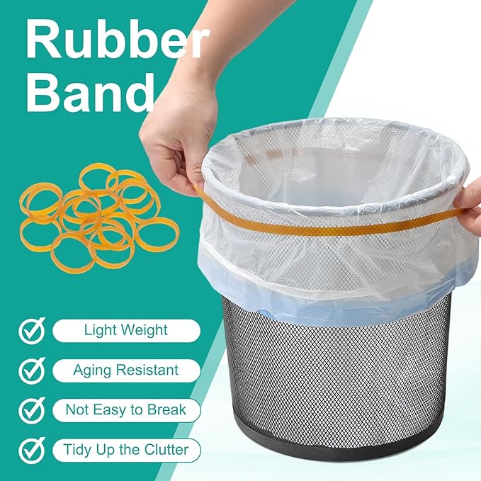 uxcell 180Pcs Rubber Bands, 7.87 x 0.18 Inch Elastic Stretchable Rubber Bands Home Office Supplies for File Folders Little Boxes Securing Trash Can, Yellow