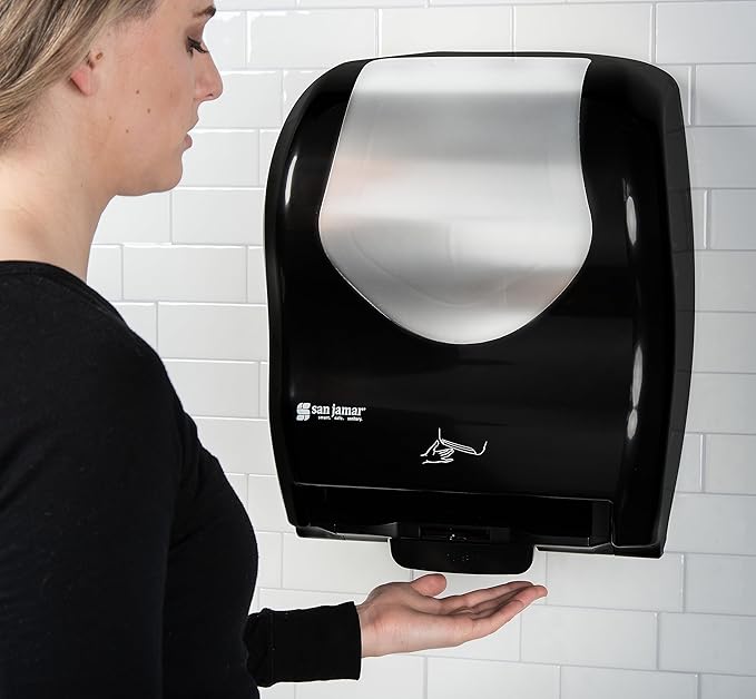 San Jamar Summit Paper Towel Dispenser Hybrid Dispenser for Bathroom, Kitchens, and Restaurants, Plastic, 10.25 x 16.75 x 13.25 Inches, Black